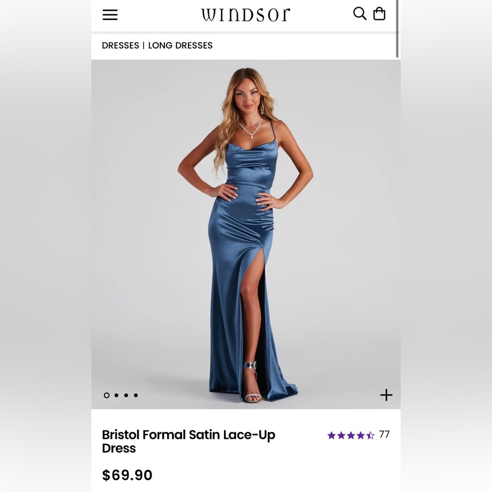 Windsor - Bristol Formal Satin Lace Up Dress